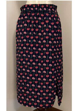 NEW! J CREW FLORAL PRINT PULL ON PENCIL SKIRT SIDE SLIT M COTTAGECORE BOHO